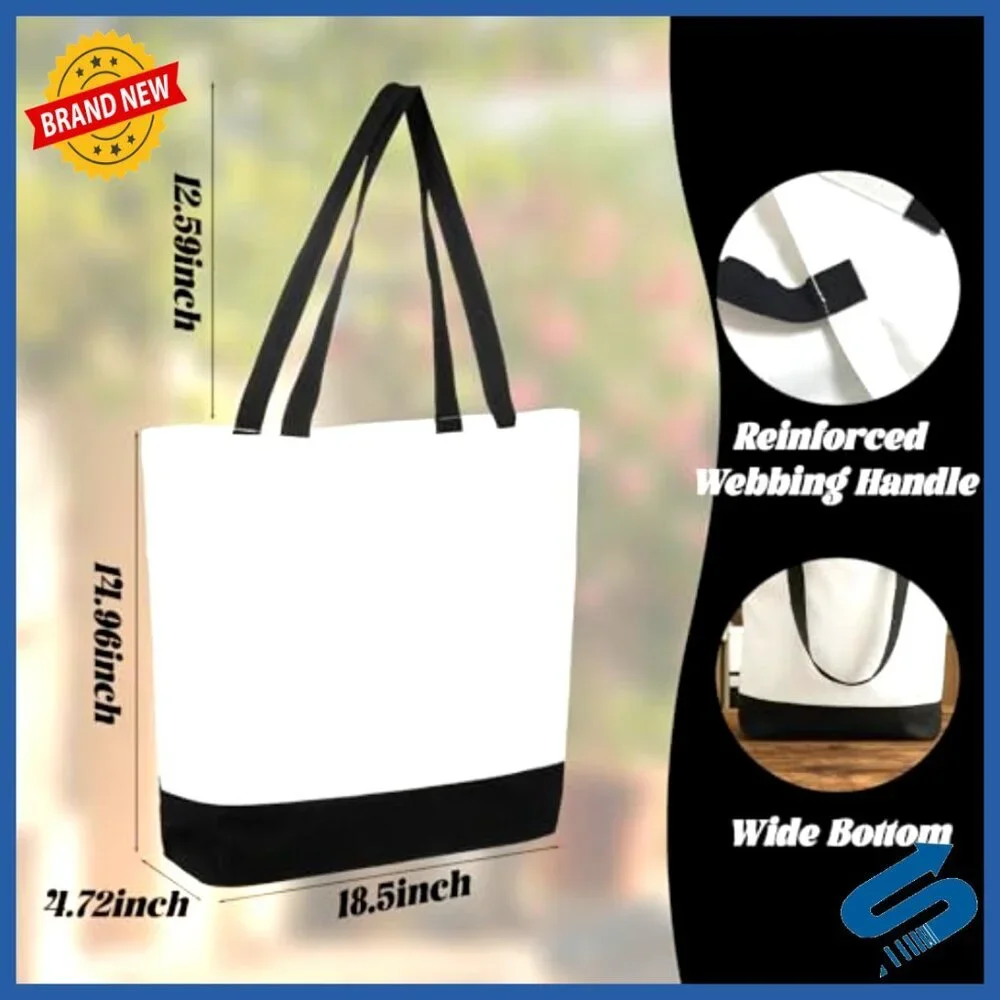 Canvas Tote Bags Bulk Plain DIY Craft Sublimation Heat Transfer Paint
